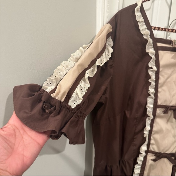 Vintage square dancing dress brown bow - Picture 2 of 5